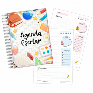 Agenda Escolar 100 folhas  15x21cm  Capa Dura + Laminação Fosca  